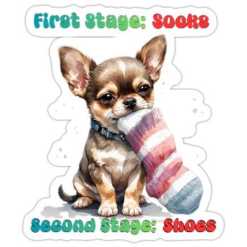 Chihuahua Sock Munching - Sticker - white matte - Front