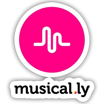 Musical.ly Logo - Sticker - white matte - Front