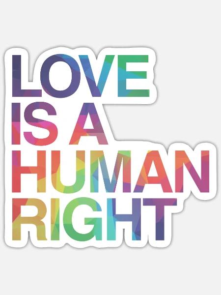 Love is Human Right LGBT Gay Pride - Sticker - white matte