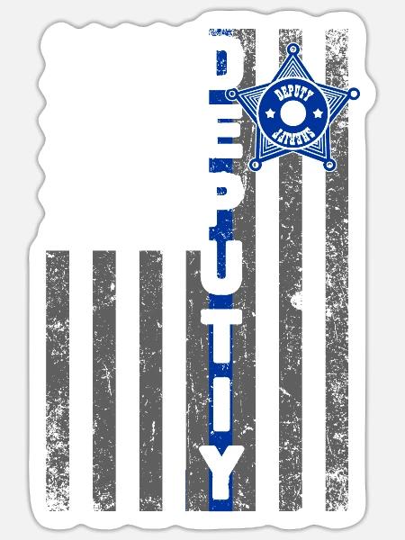 Deputy Sheriff American Flag Law Enforcement - Sticker - white matte