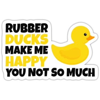 Rubber Duckie - Sticker - white matte - Front