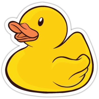 Rubber Duckie - Sticker - white matte - Front