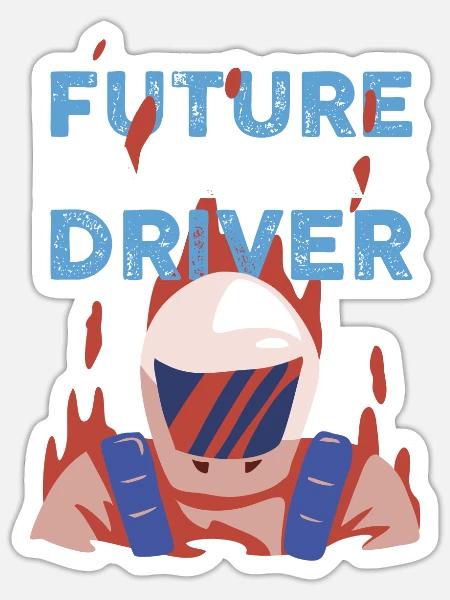 Car Racing - Sticker - white matte