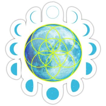 Seed of Life Moon - Sticker - white matte - Front
