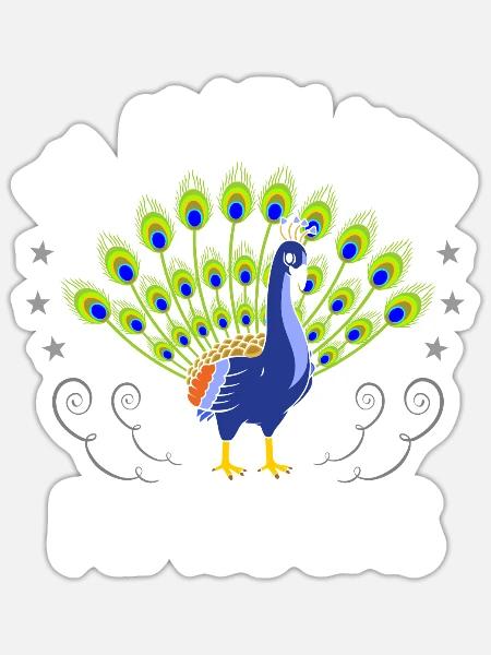 Peacock - Sticker - white matte