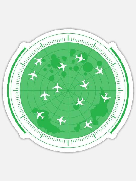 Radar Vintage Aircraft Flyer Gift - Sticker - white matte
