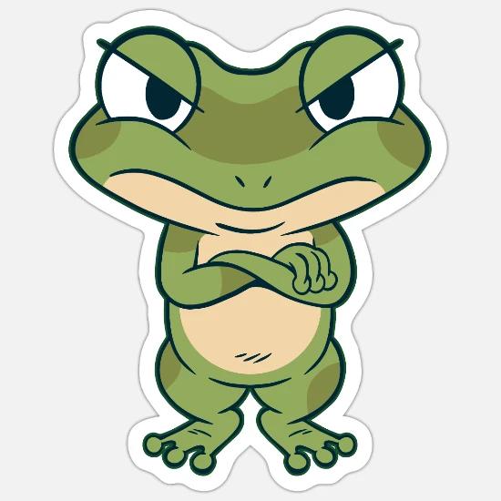 オリジナルペイント　アングリーフロッグ Angry Frog' Sticker | Spreadshirt