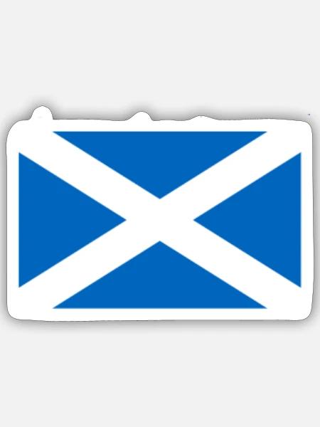 Scotland Flag Scottish Bratach na h-Alba Flags Men - Sticker - white matte