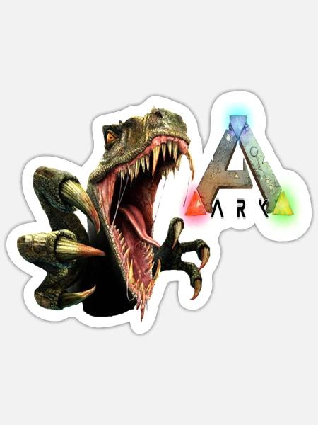 Ark Survival Evolved Dino Rawr T Shirt - Sticker - white matte