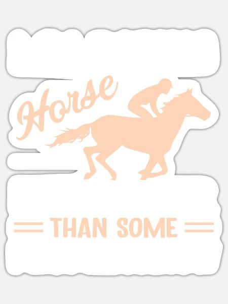 Funny Roping Horse Rodeo Team Roping Cowboy Cowgir - Sticker - white matte