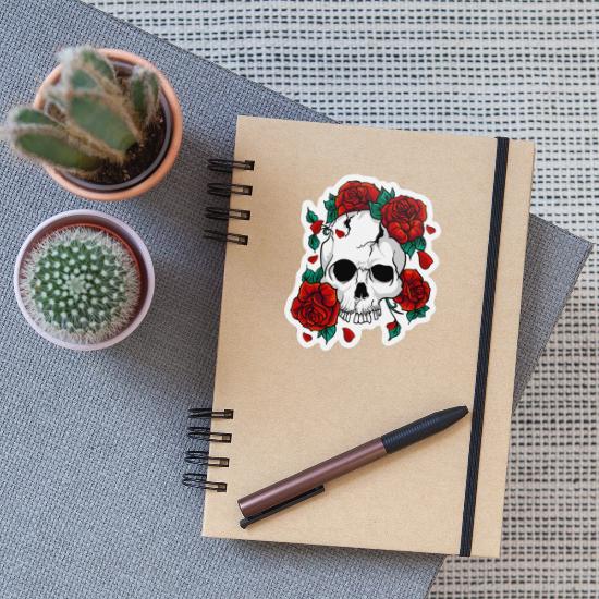 Skull and Roses' Sticker | Spreadshirt