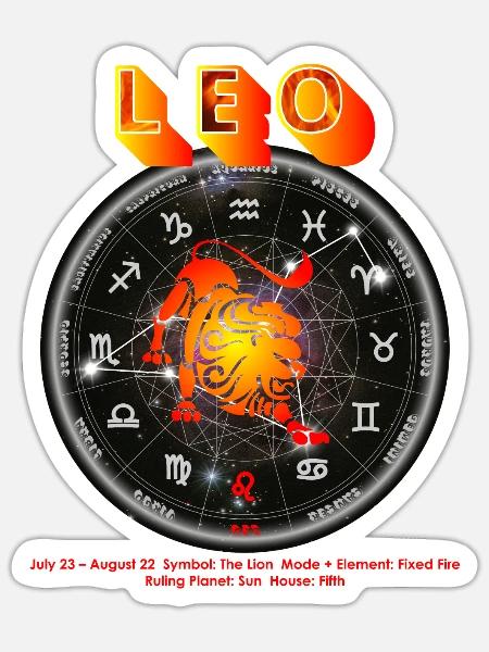 65 MCMLXV LEO ZODIAC ASTROLOGY HOROSCOPE SIGN - Sticker - white matte