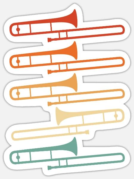 Trombone - Sticker - white matte