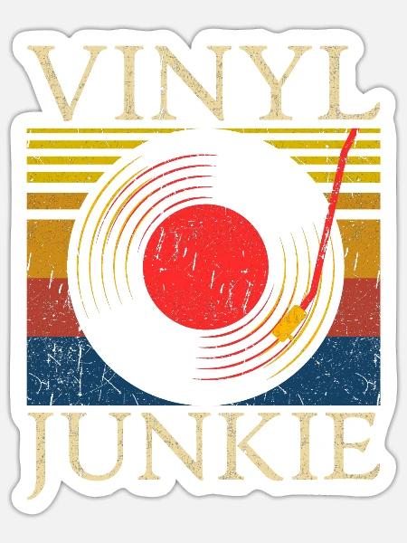 Vinyl Junkie Record Collector - Sticker - white matte