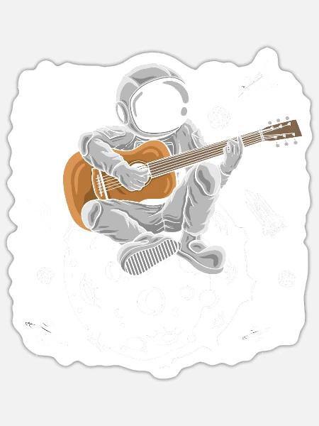 Guitar Kids Music Electric Bass Guitar Guitarist - Sticker - white matte