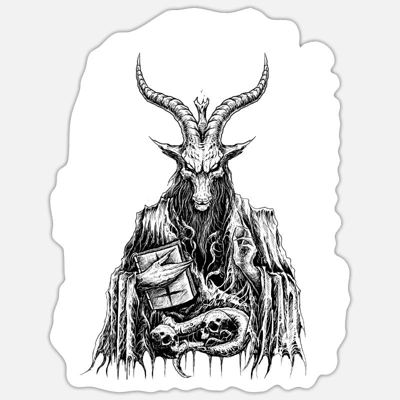 demon goat head drawing