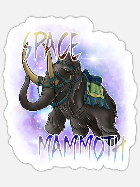 Neebs Gaming - Space Mammoth - Sticker - white matte