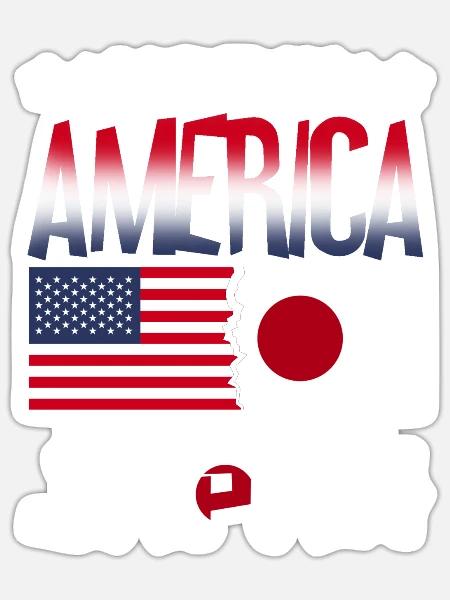 Japanese American Japanese Art Japanese Culture - Sticker - white matte