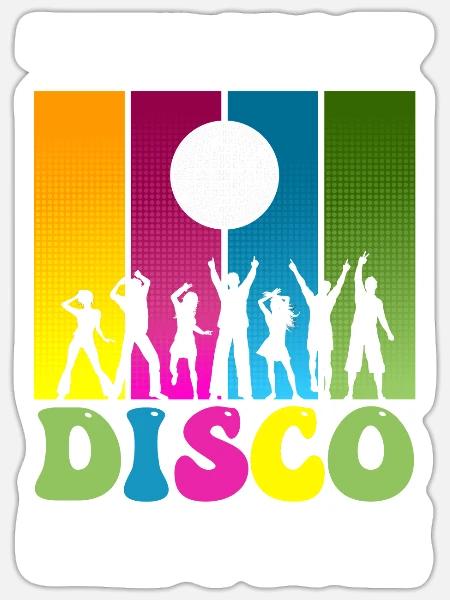 Disco Dancing Costume Men Women Disco - Sticker - white matte