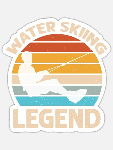 Waterskiing - Water Skiing Legend - Sticker - white matte