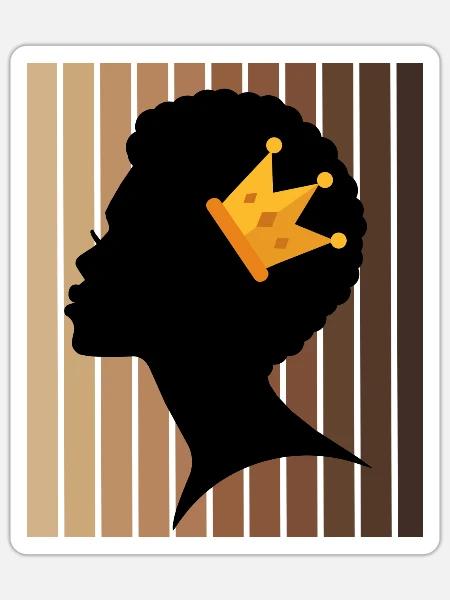 Melanin Black Queen - Sticker - white matte