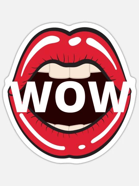 wow free - Sticker - white matte
