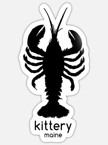 Kittery Maine Lobster Fan Vacation Souvenir - Sticker - white matte
