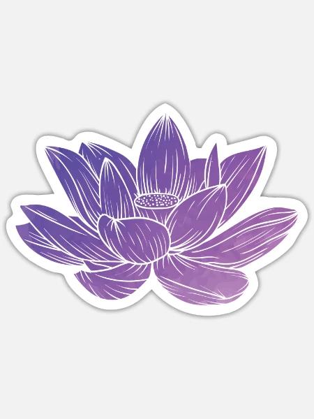 Lotus Flower Love as a Stem Plant Flower - Sticker - white matte