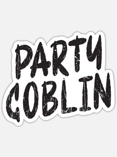 Party Goblin - creature halloween - Sticker - white matte
