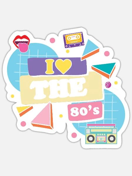 80s Retro - Sticker - white matte