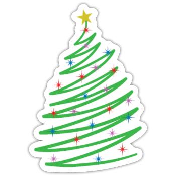One Line Christmas Xmas - Sticker - white matte - Front