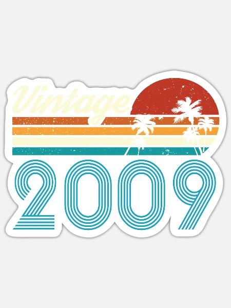 Vintage 2009 Vintage Birthday Retro Vintage - Sticker - white matte