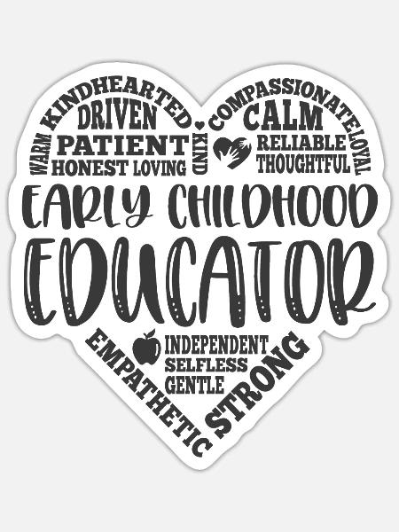 Early Childhood Educator Heart - Sticker - white matte