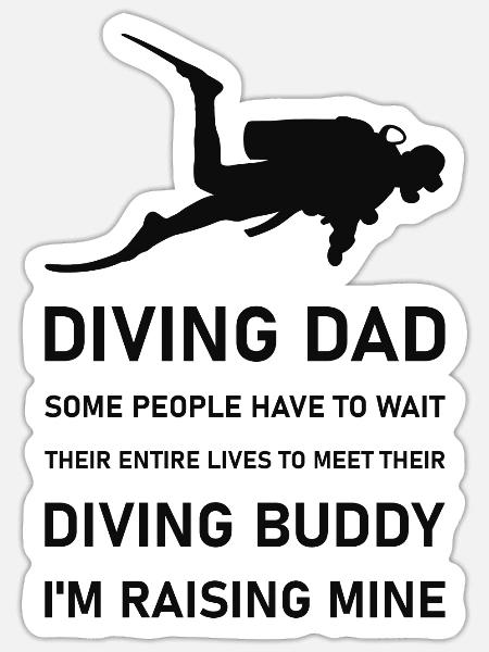 Diving Dad - Scuba Diver - Scuba Diving - Sticker - white matte