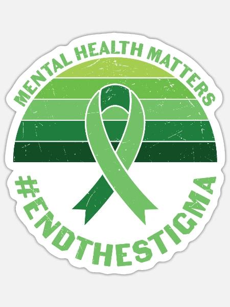 Mental Health Awareness End The Stigma - Sticker - white matte