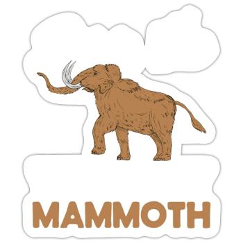 Mammoth Funny Prehistoric Animal - Sticker - white matte - Front