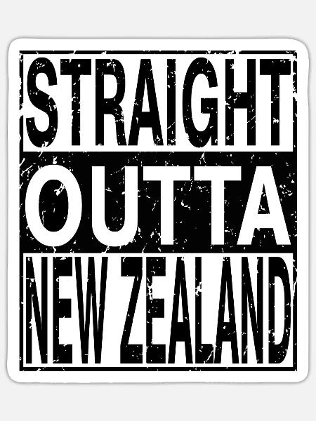 New Zealand Straight Outta New Zealand - Sticker - white matte