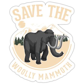 Funny Mammoth Prehistoric Animal - Sticker - white matte - Front