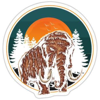 Mammoth Retro Prehistoric Animal - Sticker - white matte - Front