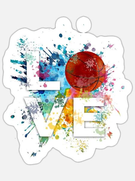 Basketball Love - Sticker - white matte