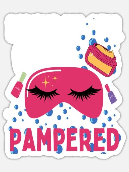 Birthday Spa Party Girl Lets Get Pampered - Sticker - white matte