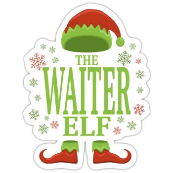 Waiter Christmas Elf - Sticker - white matte - Front