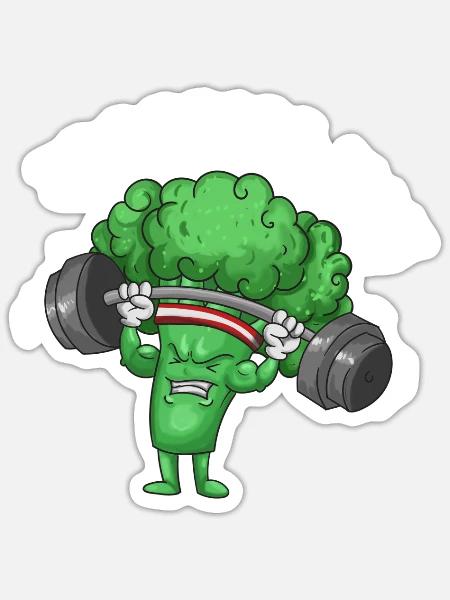 Brocoli Homme - Sticker - blanc mat