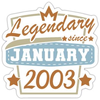 January 2003 - Sticker - white matte - Front