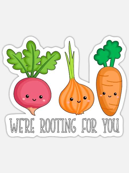Vegan Chef We're Rooting For Vegetable Vegan Chefs - Sticker - white matte