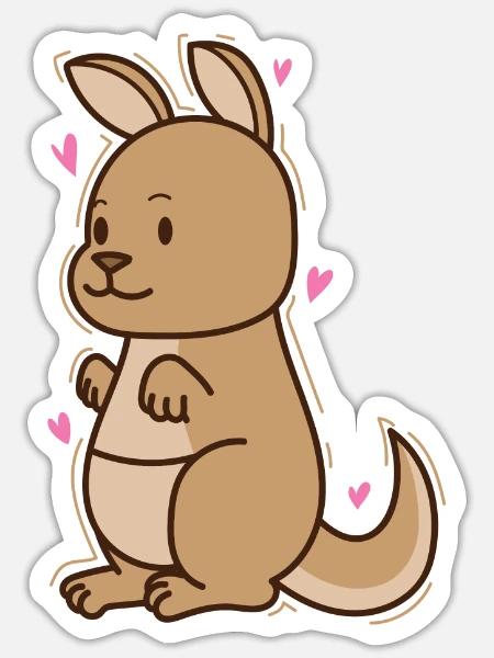 Kangaroo in Love Australia Outback - Sticker - white matte