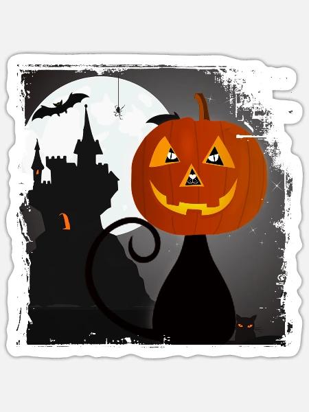 Happy Halloween Horror creepy spooky scary - Sticker - white matte