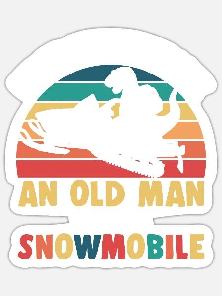 Funny Snowmobile Ride Snowmobiling - Sticker - white matte