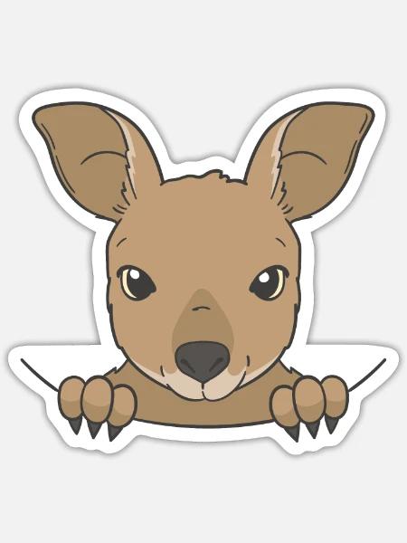 Kangaroo Pouch Marsupial Australia Funny Kangarook - Sticker - white matte