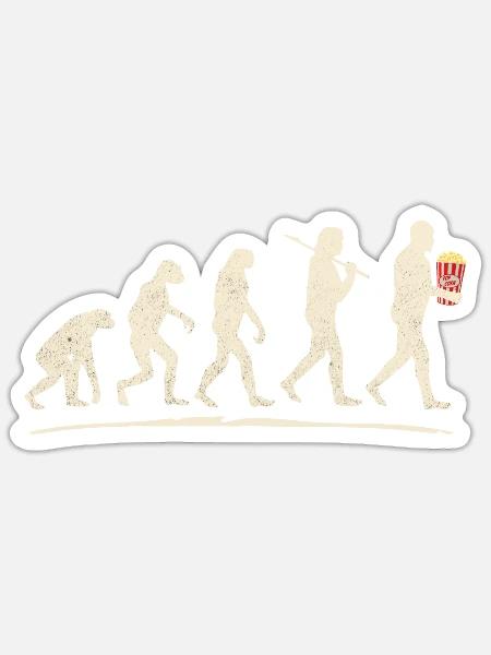 Popcorn Evolution - Sticker - white matte